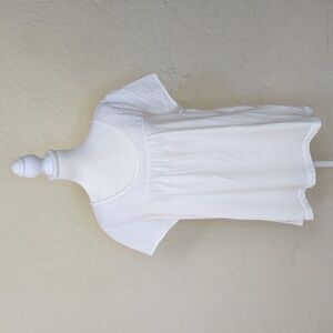 Classic Elements White Eyelet Short Sleeve Tee Shirt Size XLP